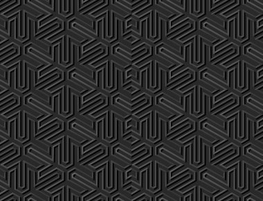 3D karanlık kağıt sanat İslam geometri çapraz desen sorunsuz arka plan, vektör şık dekorasyon desen arka plan web banner tebrik kartı tasarımı için