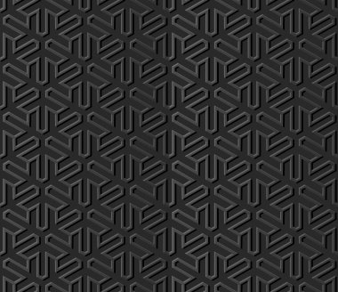 3D karanlık kağıt sanat İslam geometri çapraz desen sorunsuz arka plan, vektör şık dekorasyon desen arka plan web banner tebrik kartı tasarımı için