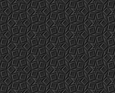 3D karanlık kağıt sanat İslam geometri çapraz desen sorunsuz arka plan, vektör şık dekorasyon desen arka plan web banner tebrik kartı tasarımı için