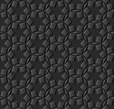 3D karanlık kağıt sanat İslam geometri çapraz desen sorunsuz arka plan, vektör şık dekorasyon desen arka plan web banner tebrik kartı tasarımı için