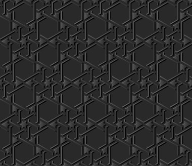 3D karanlık kağıt sanat İslam geometri çapraz desen sorunsuz arka plan, vektör şık dekorasyon desen arka plan web banner tebrik kartı tasarımı için
