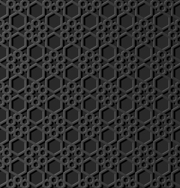3D karanlık kağıt sanat İslam geometri çapraz desen sorunsuz arka plan, vektör şık dekorasyon desen arka plan web banner tebrik kartı tasarımı için
