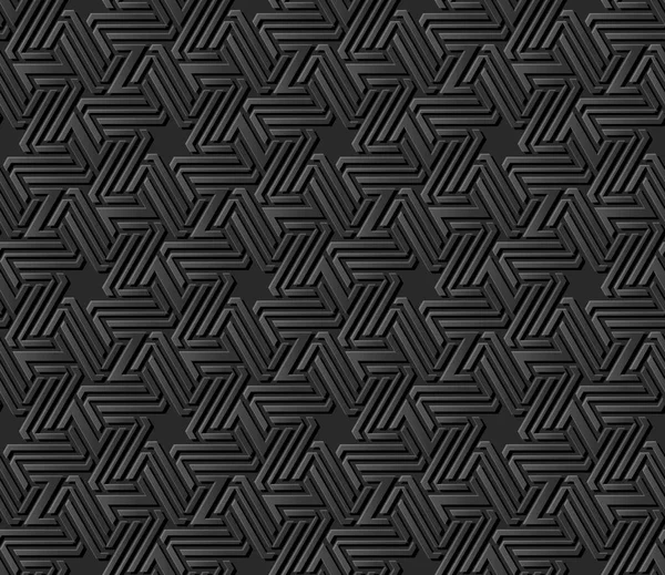 Arte Papel Oscuro Geometría Islámica Cruz Patrón Fondo Sin Costuras — Vector de stock