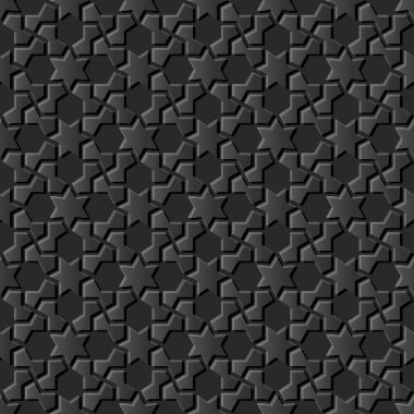 3D karanlık kağıt sanat İslam geometri çapraz desen sorunsuz arka plan, vektör şık dekorasyon desen arka plan web banner tebrik kartı tasarımı için