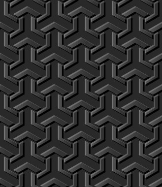 3D karanlık kağıt sanat İslam geometri çapraz desen sorunsuz arka plan, vektör şık dekorasyon desen arka plan web banner tebrik kartı tasarımı için