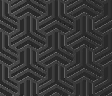3D karanlık kağıt sanat İslam geometri çapraz desen sorunsuz arka plan, vektör şık dekorasyon desen arka plan web banner tebrik kartı tasarımı için