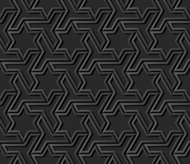 3D karanlık kağıt sanat İslam geometri çapraz desen sorunsuz arka plan, vektör şık dekorasyon desen arka plan web banner tebrik kartı tasarımı için