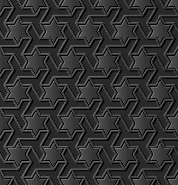 3D karanlık kağıt sanat İslam geometri çapraz desen sorunsuz arka plan, vektör şık dekorasyon desen arka plan web banner tebrik kartı tasarımı için