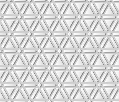 3D beyaz kağıt sanat İslam geometri çapraz desen sorunsuz arka plan, vektör şık dekorasyon desen arka plan web banner tebrik kartı tasarımı için