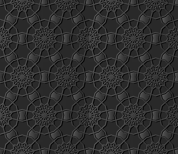 Темної Паперу Мистецтва Ісламська Геометрію Перетнути Візерунок Безшовного Фону Векторні — стоковий вектор