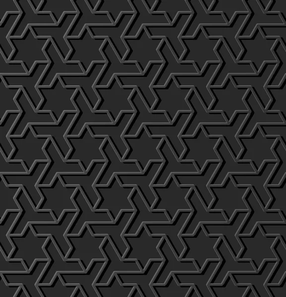 Arte Papel Oscuro Geometría Islámica Cruz Patrón Fondo Sin Costuras — Vector de stock