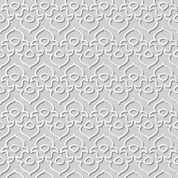 White Paper Art Géométrie Islamique Motif Croisé Fond Sans Couture — Image vectorielle