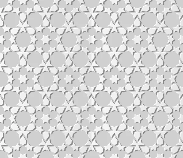 Fehér Papír Művészet Iszlám Geometria Kereszt Minta Varratmentes Háttérben Vektor — Stock Vector