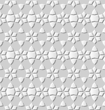 3D beyaz kağıt sanat İslam geometri çapraz desen sorunsuz arka plan, vektör şık dekorasyon desen arka plan web banner tebrik kartı tasarımı için