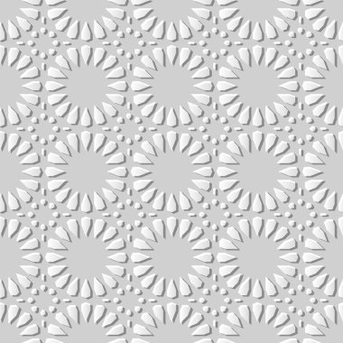 3D beyaz kağıt sanat İslam geometri çapraz desen sorunsuz arka plan, vektör şık dekorasyon desen arka plan web banner tebrik kartı tasarımı için