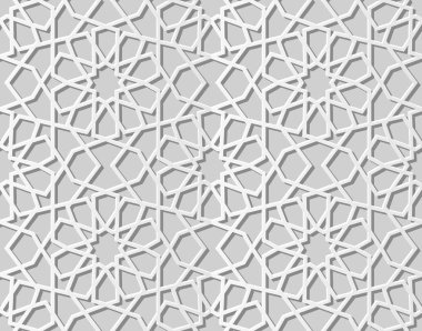 3D beyaz kağıt sanat İslam geometri çapraz desen sorunsuz arka plan, vektör şık dekorasyon desen arka plan web banner tebrik kartı tasarımı için