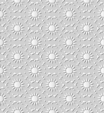 3D beyaz kağıt sanat İslam geometri çapraz desen sorunsuz arka plan, vektör şık dekorasyon desen arka plan web banner tebrik kartı tasarımı için