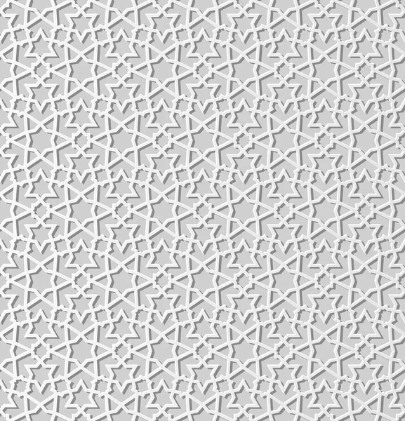 Papel Branco Arte Geometria Islâmica Cruz Padrão Sem Costura Fundo — Vetor de Stock