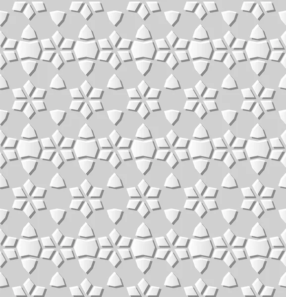 3D beyaz kağıt sanat İslam geometri çapraz desen sorunsuz arka plan, vektör şık dekorasyon desen arka plan web banner tebrik kartı tasarımı için