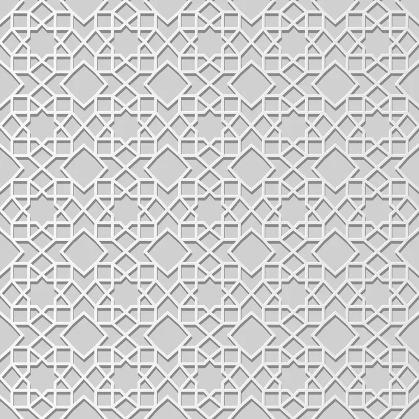 White Paper Art Géométrie Islamique Motif Croisé Fond Sans Couture — Image vectorielle