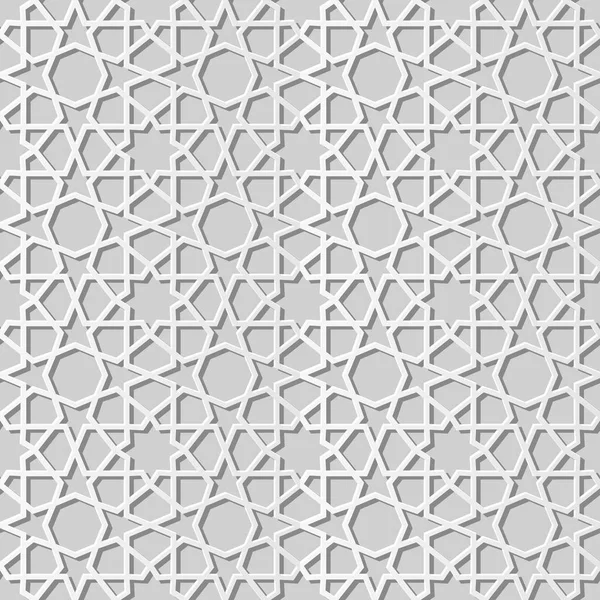 White Paper Art Géométrie Islamique Motif Croisé Fond Sans Couture — Image vectorielle