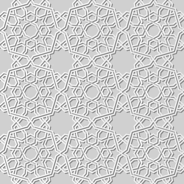 Білому Папері Мистецтва Ісламська Геометрію Перетнути Візерунок Безшовного Фону Векторні — стоковий вектор