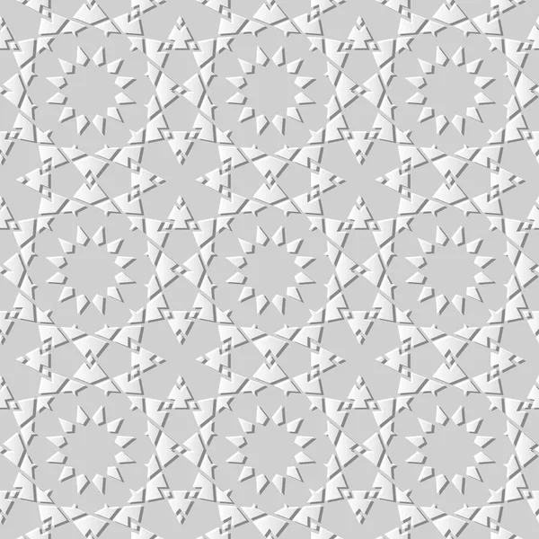 Fehér Papír Művészet Iszlám Geometria Kereszt Minta Varratmentes Háttérben Vektor — Stock Vector