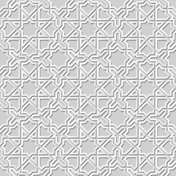 Исламская геометрия кросс шаблон бесшовный фон, векторный стильный фон украшения шаблона для дизайна открытки веб-баннера
