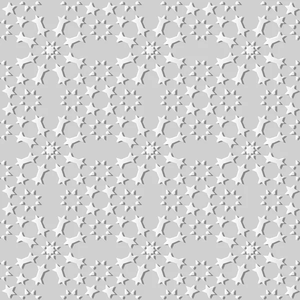 Papel Blanco Arte Geometría Islámica Cruz Patrón Fondo Sin Costuras — Archivo Imágenes Vectoriales