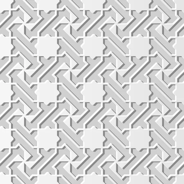 Witboek Kunst Islamitische Geometrie Cross Patroon Naadloze Achtergrond Vector Stijlvolle — Stockvector