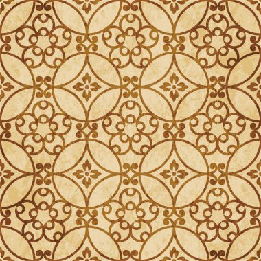 Retro kahverengi mantar doku grunge sorunsuz arka plan yuvarlak eğrisi sarmal çerçeve çiçek