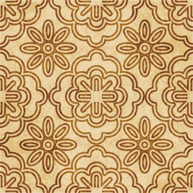 Retro kahverengi mantar doku grunge sorunsuz arka plan eğrisi çapraz yuvarlak çerçeve çiçek