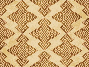 Retro kahverengi mantar doku grunge sorunsuz arka plan sarmal Çokgen kontrol çapraz kare oyma