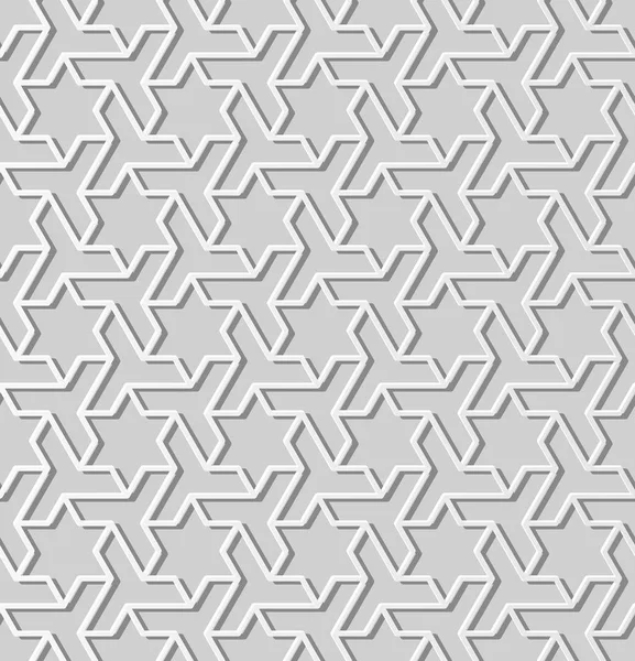 Papel Branco Arte Geometria Islâmica Cruz Padrão Sem Costura Fundo — Vetor de Stock