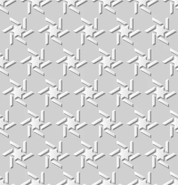 Hvidt Papir Kunst Islamisk Geometri Cross Mønster Problemfri Baggrund Vector – Stock-vektor