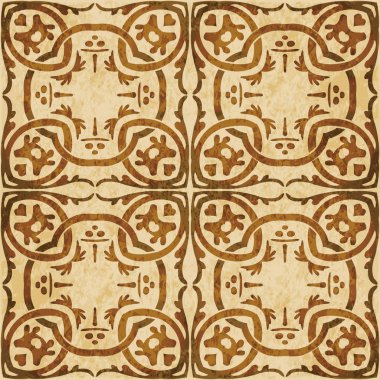 Retro kahverengi mantar doku grunge sorunsuz arka plan yuvarlak sarmal eğri botanik zincir çerçeve bitki çapraz