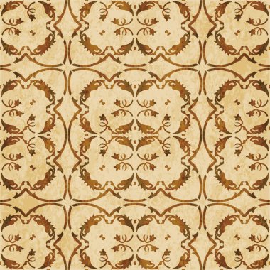 Retro kahverengi mantar doku grunge sorunsuz arka plan botanik sarmal eğri çapraz asma yaprak çiçek