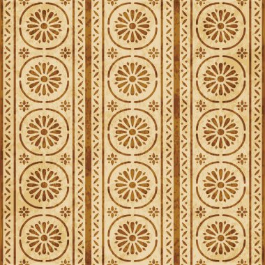 Retro kahverengi mantar doku grunge sorunsuz arka plan yuvarlak çapraz çerçeve satır çiçek eğrisi