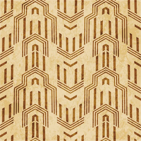 Retro Brown Cork Texture Grunge Seamless Background Polygon Geometry Arrow — Stock Vector