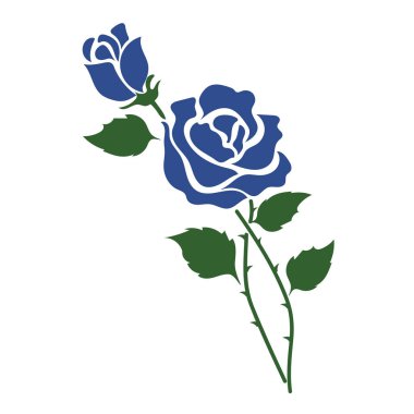 Doğa Çiçek mavi gül, vektör Botanik Bahçe çiçek yaprak bitki.