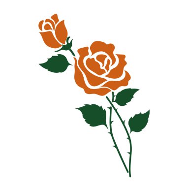 Doğa Çiçek turuncu gül, vektör Botanik Bahçe çiçek yaprak bitki.