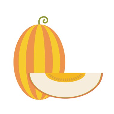 Sağlıklı organik kavun, renkli tropikal doğa taze meyve nesneleri.