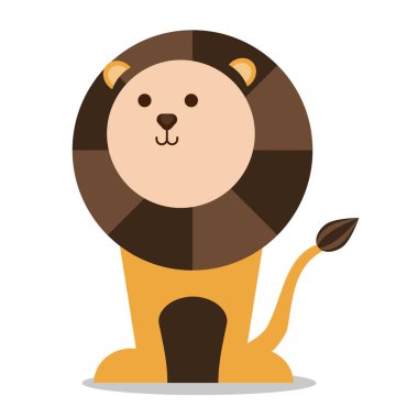 Vektör çocuk odası Sevimli yabani memeli hayvanlar hayvan aslan