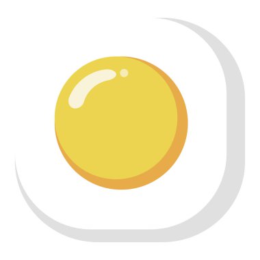 Yuvarlak köşe kare simgesi kızarmış yumurta lezzetli breakfast