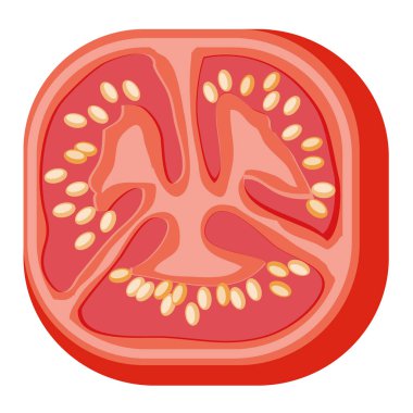 Yuvarlak köşe kare simgesi domates lezzetli breakfast