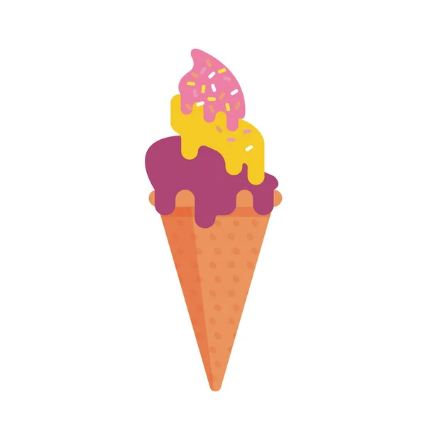 Crème Glacée Été Colorée Délicieux Dessert Frais Doux Été — Image vectorielle