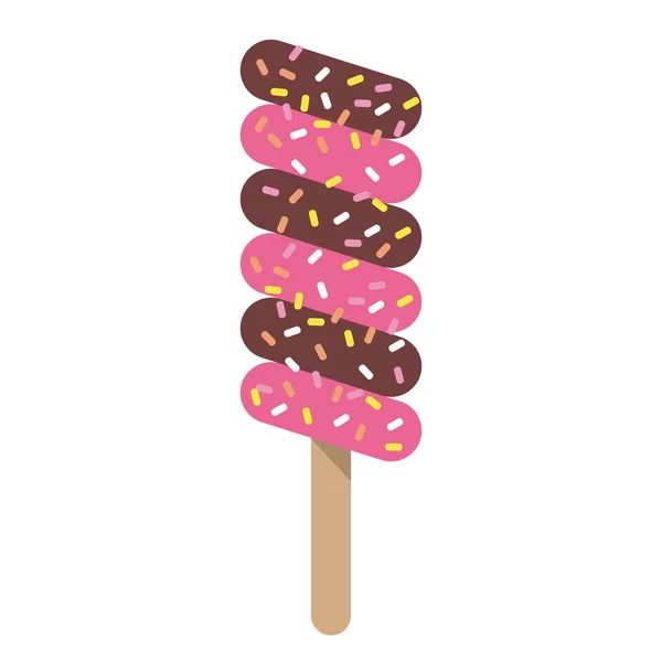 Popsicle Été Coloré Délicieux Dessert Frais Doux Été — Image vectorielle