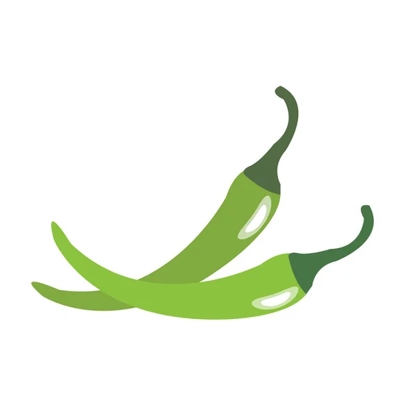 Natur Ekologisk Vegetabiliska Grön Chili Friska Vektor Färgglada Livsmedelsingrediens Vegetabiliska — Stock vektor