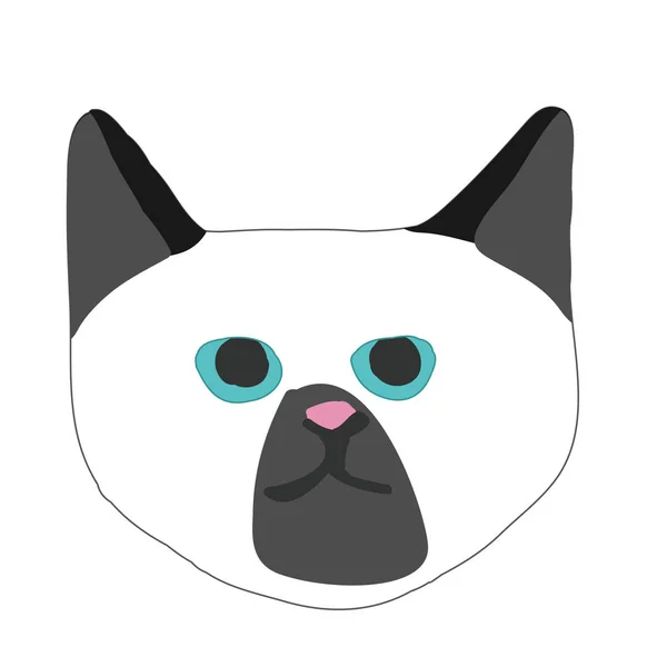 Cute Kitty Kat Gezicht Kwekerij Dierlijke Huisdier — Stockvector
