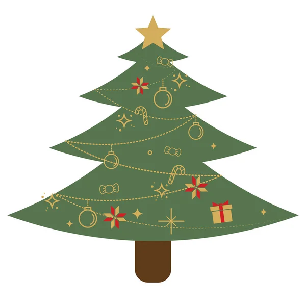Décoration Noël Arbre Nicknack — Image vectorielle